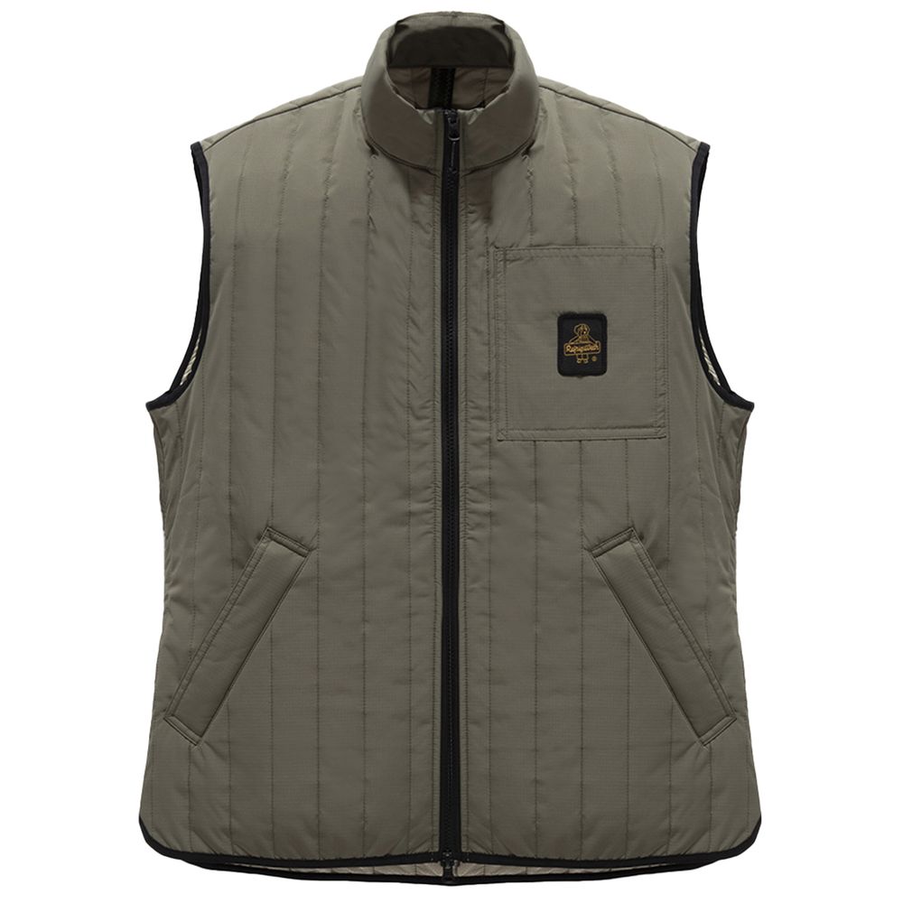 Gray Polyester Men Vest