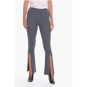 Ribbed OMLY Boot-Cut Pants with Ankle Split