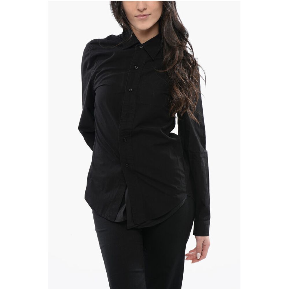 Cotton Poplin FOLDOUT Shirt with Ton on Ton Silk Detail