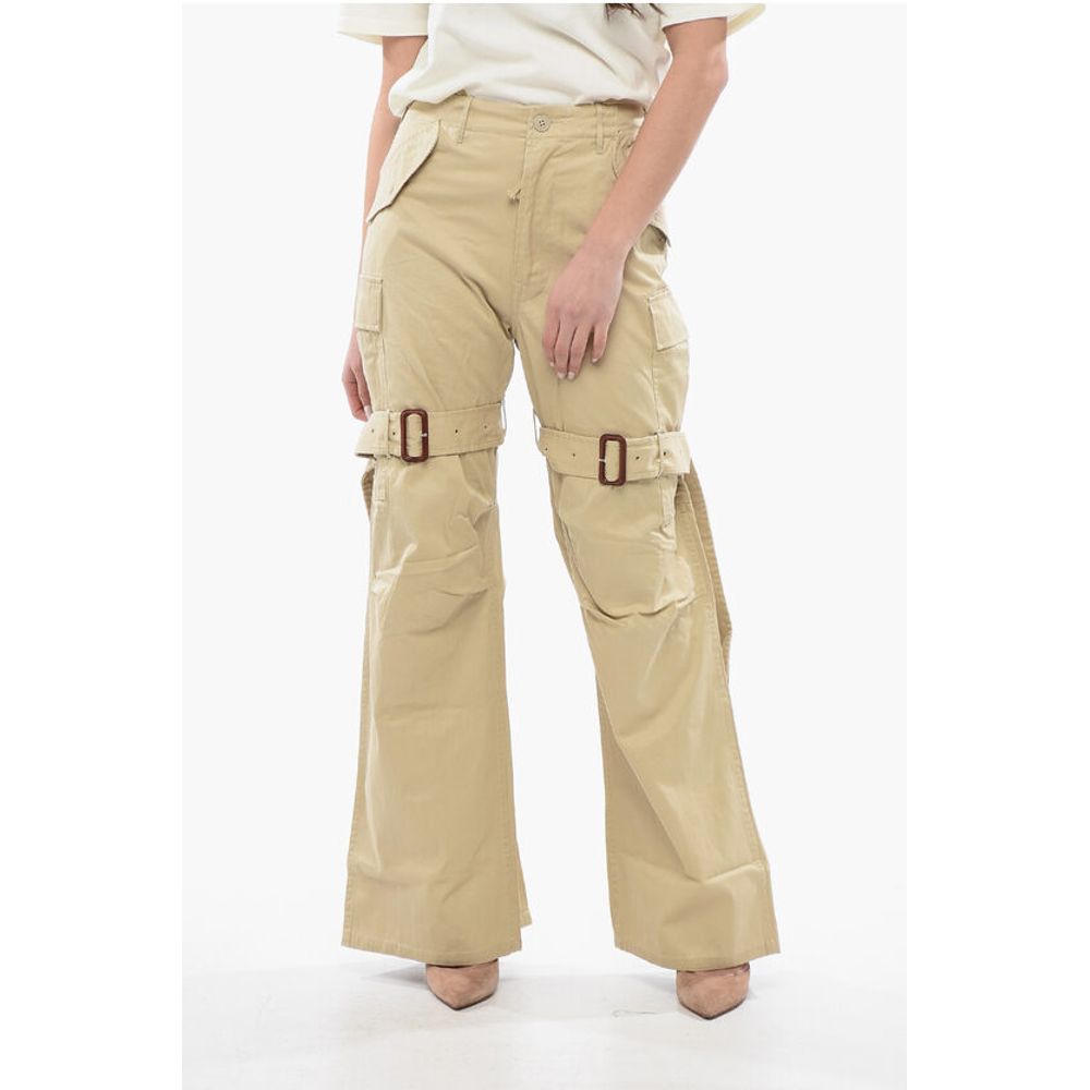 High Waisted Lightweight Cotton Cargo Pants