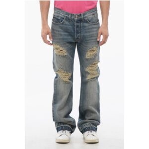 Frayed Hem Distressed Jeans 23cm