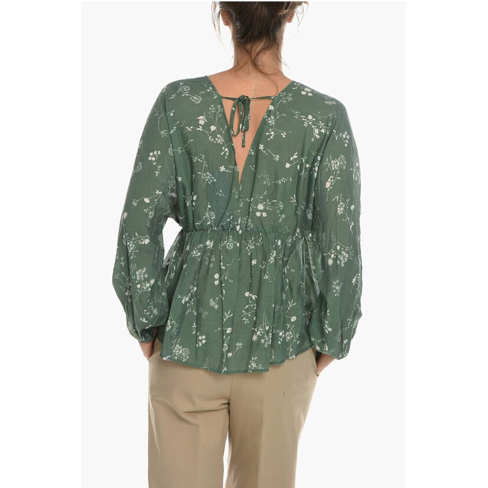 Floral-Motif GERTRUD Blouse with Puff Sleeve