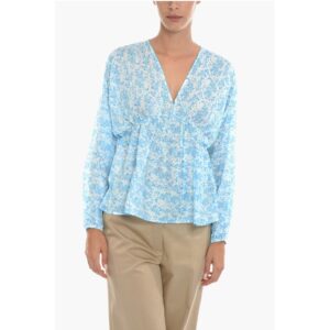 Floral-Motif GERTRUD Blouse with Puff Sleeve