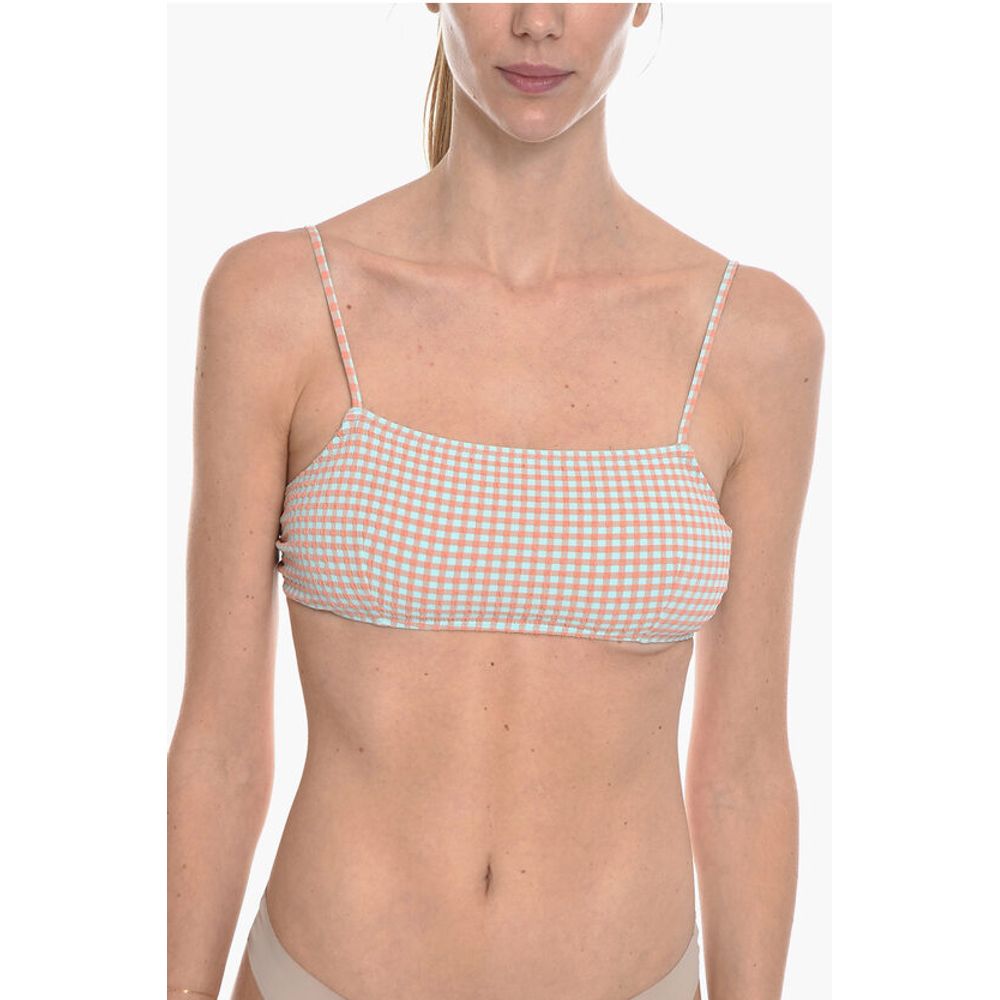 Gingham Checked Two-Tone FILIPPA Bikini Top