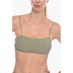 Gingham Checked Two-Tone FILIPPA Bikini Top
