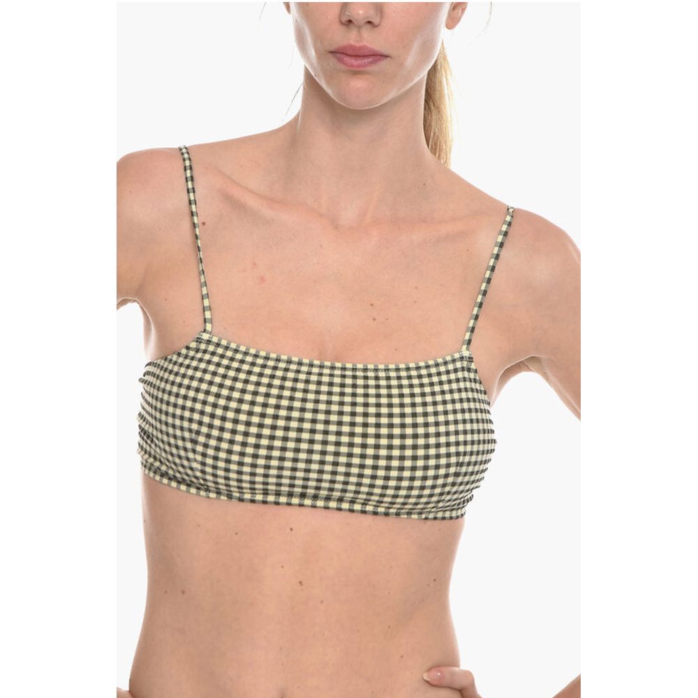 Gingham Checked Two-Tone FILIPPA Bikini Top
