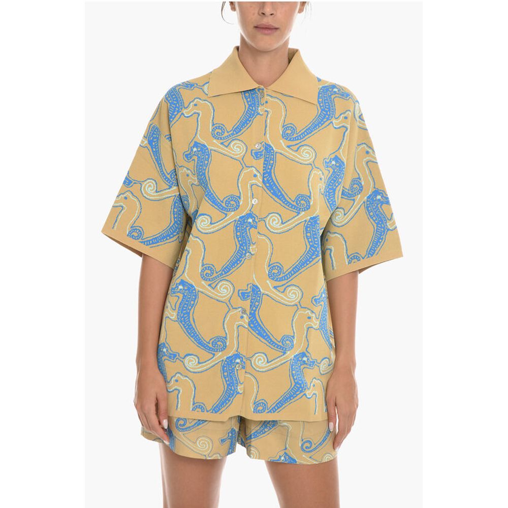 All-Over Embroidery RHEY Maxi Shirt