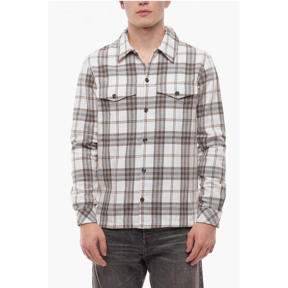 Plaid Motif TAKA JM Overshirt with Double Breast Pocket