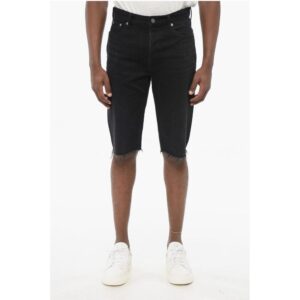 Fringed Hem Denim Shorts