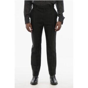 4-Pocketed Wool Blend Pants with Hidden Closure