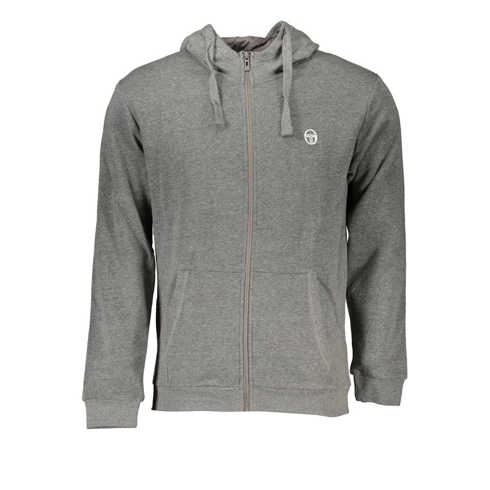 Brown Cotton Men Sweater with Hood