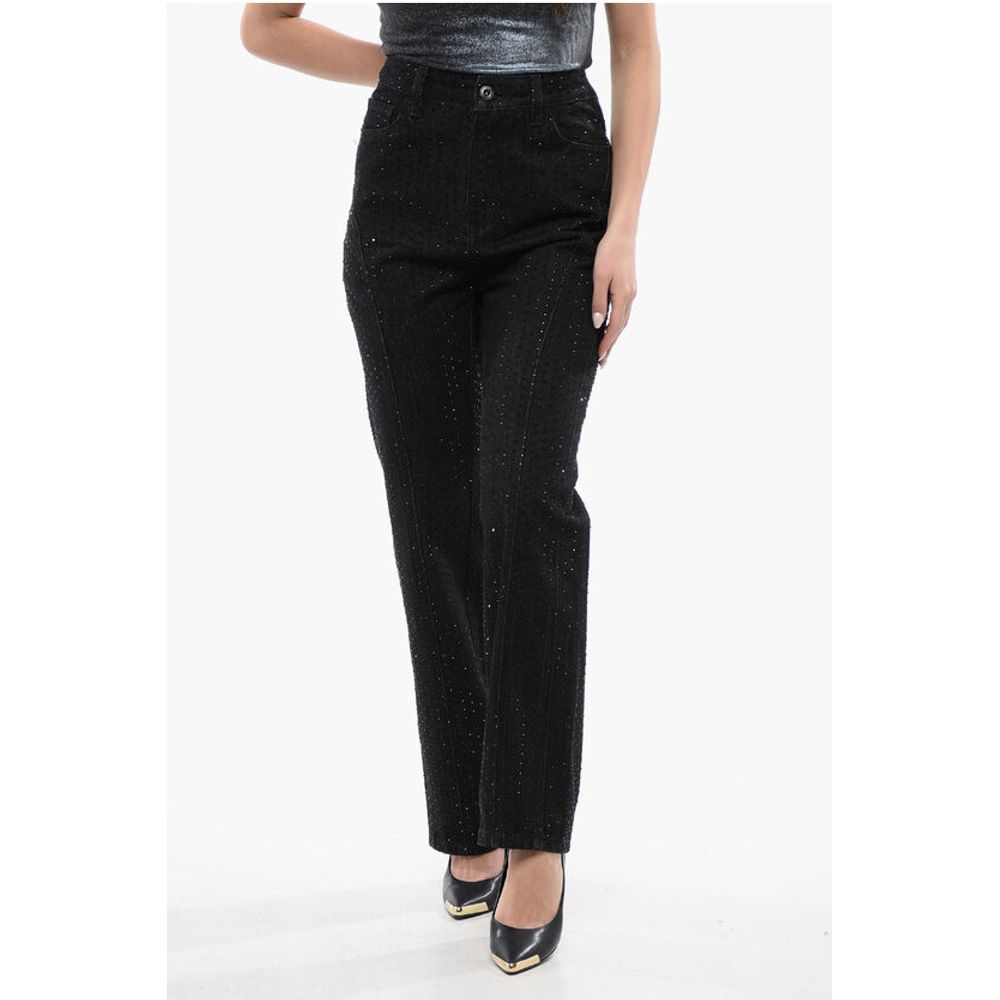 Rhinestone Embellished Dark Washed Jeans 21cm