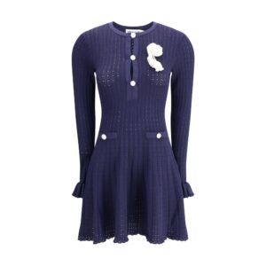 Knit short pointelle Dress