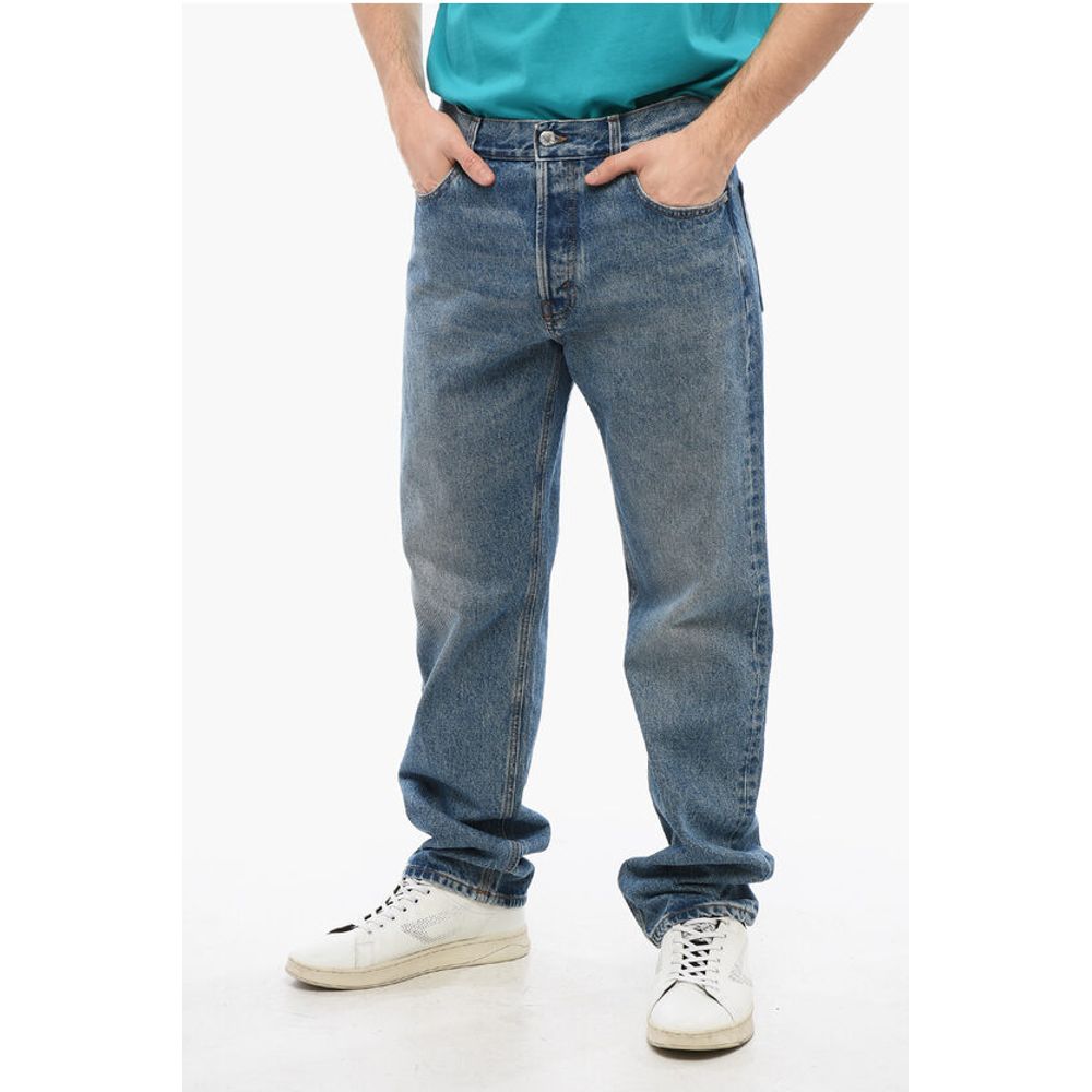 Straight Cut Jeans With Visible Stitching 21cm