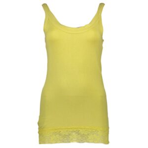 Yellow Cotton Womens Tank with Lace Detail