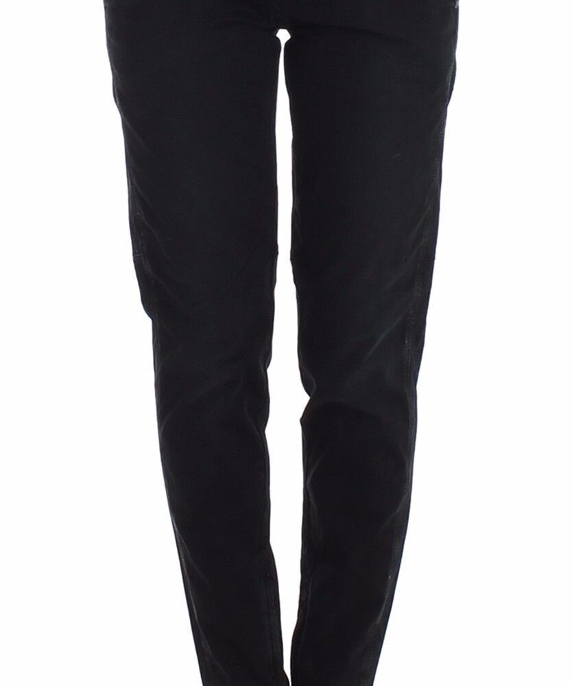 Sleek Black Slim Leg Designer Jeans