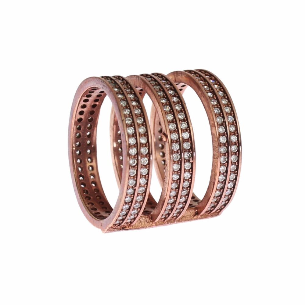 Dazzling Pink Gold Plated CZ Crystal Ring