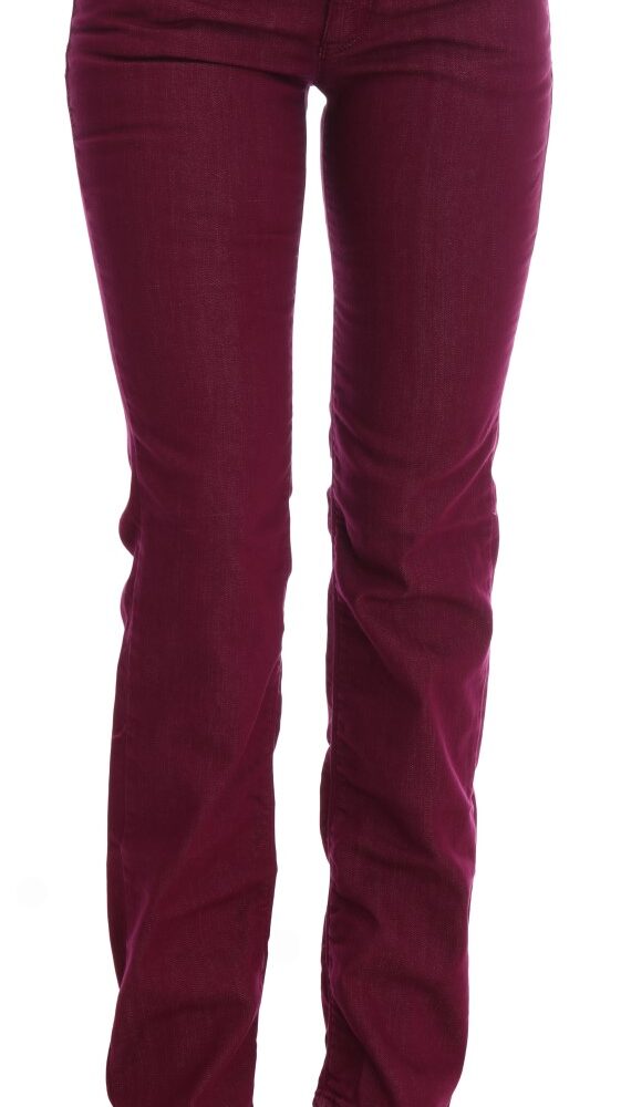 Sleek Red Straight Fit Luxury Jeans