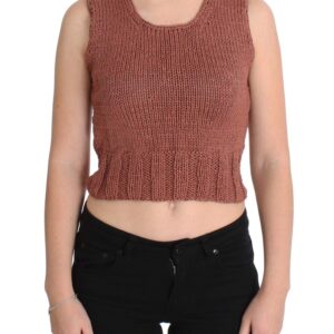 Chic Red Sleeveless Knit Vest Sweater