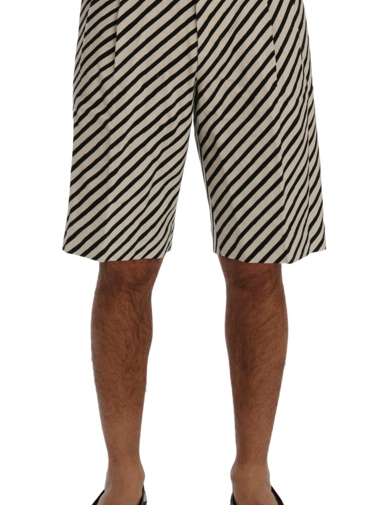 Striped Hemp Casual Shorts