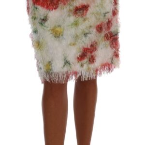 Elegant Floral High-Waist Pencil Skirt
