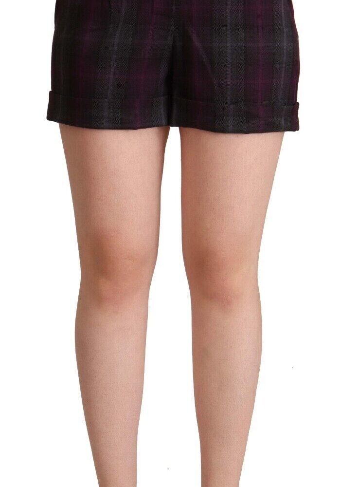Multicolor Mid Waist Checkered Shorts