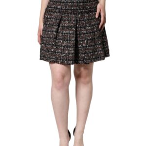 Multicolor High Waist Tartan Tweed A-line Mini Skirt