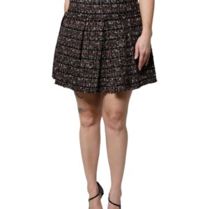 Multicolor High Waist Tartan Tweed Mini Skirt