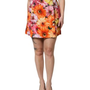 Multicolor Floral High Waist Mini Skirt