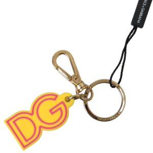 Chic Yellow Logo-Engraved Keychain