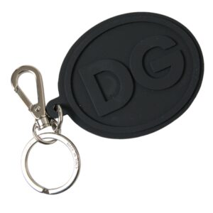 Chic Black and Silver Logo Keychain