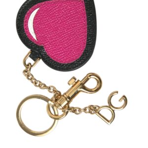 Stunning Gold and Pink Leather Keychain