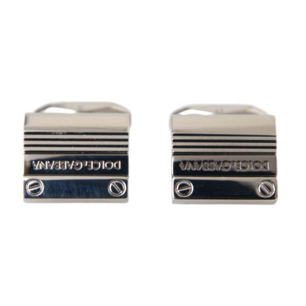 Silver Plated Metal Brass DG Logo Pin Cufflinks