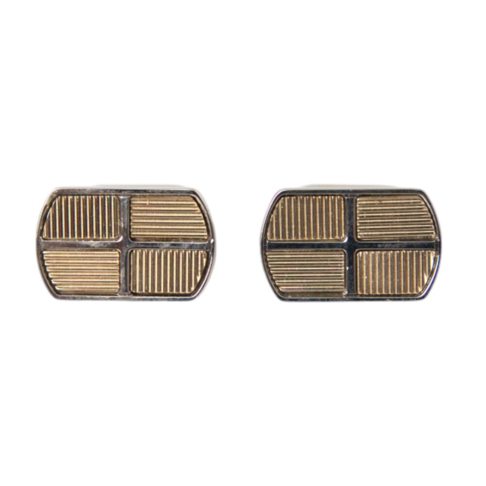 Silver Gold Plated Metal Brass Pin Cufflinks