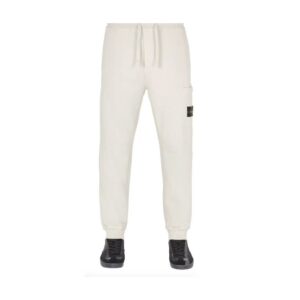 Beige Cotton Men Tracksuit Trouser