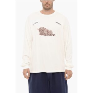 Long Sleeve STUDIO RANCH Crew-neck T-Shirt with Front Print