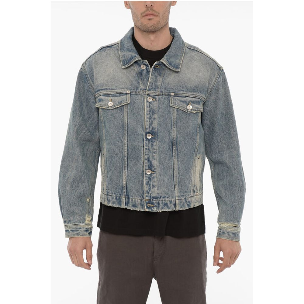 Denim Jacket with Logoed Buttons
