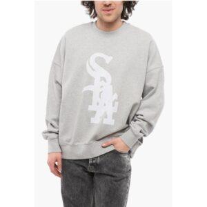 Brushed Cotton MIDWEST RELAXED Crew-neck Sweatshirt with Vel