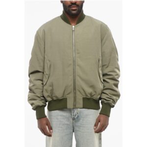 Nylon Bomber Jacket with Back Embossed Logo