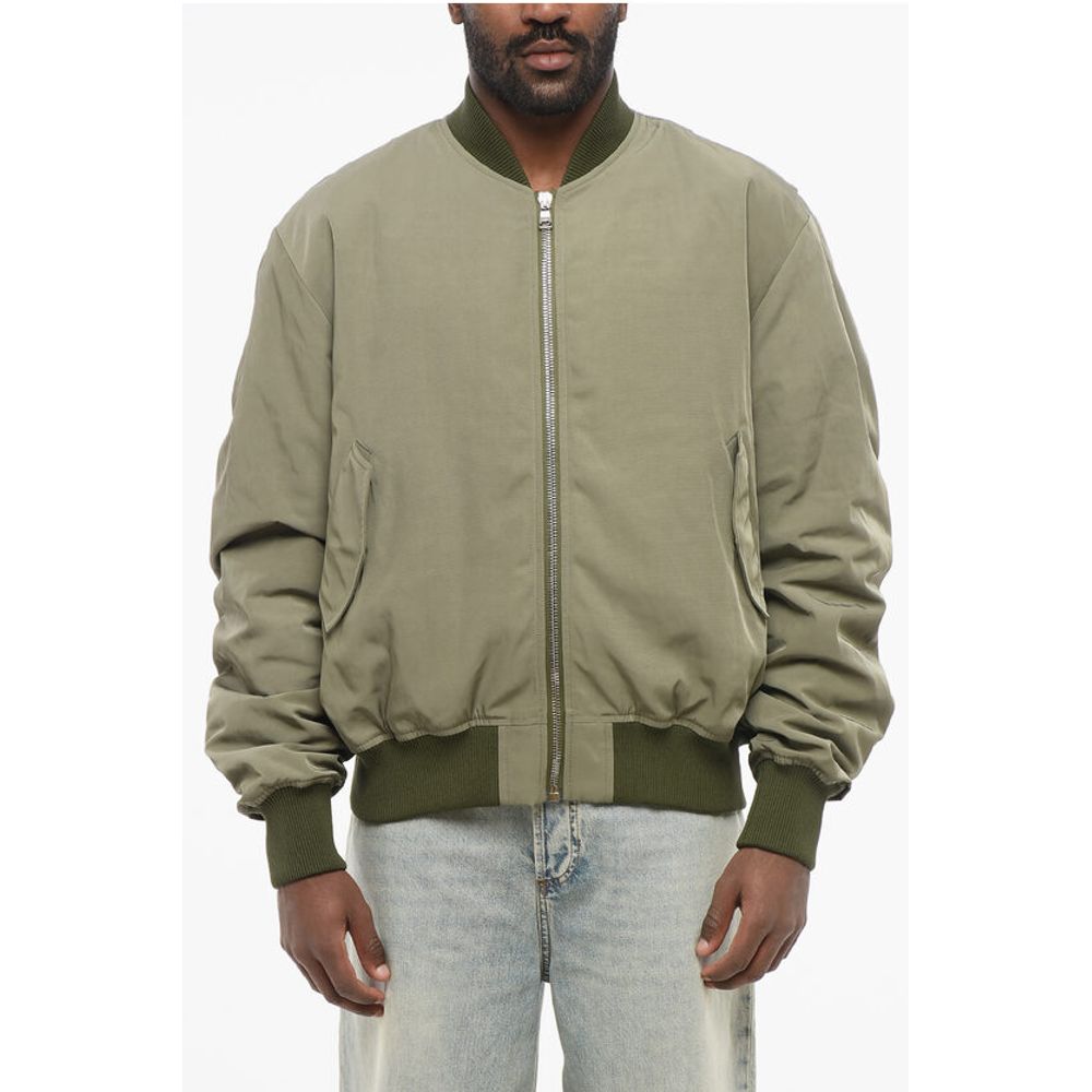 Nylon Bomber Jacket with Back Embossed Logo