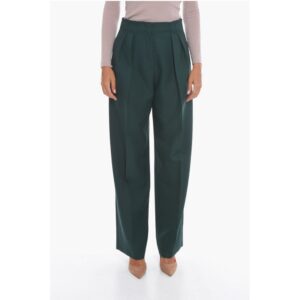 Front-pleated Trousers with Wide-leg