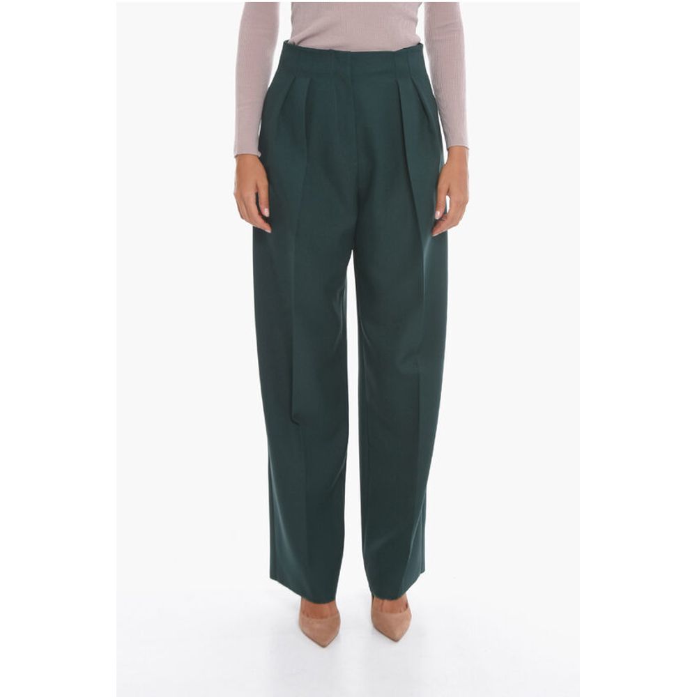 Front-pleated Trousers with Wide-leg