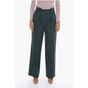 Wide-leg Trousers with Velcro Fastening