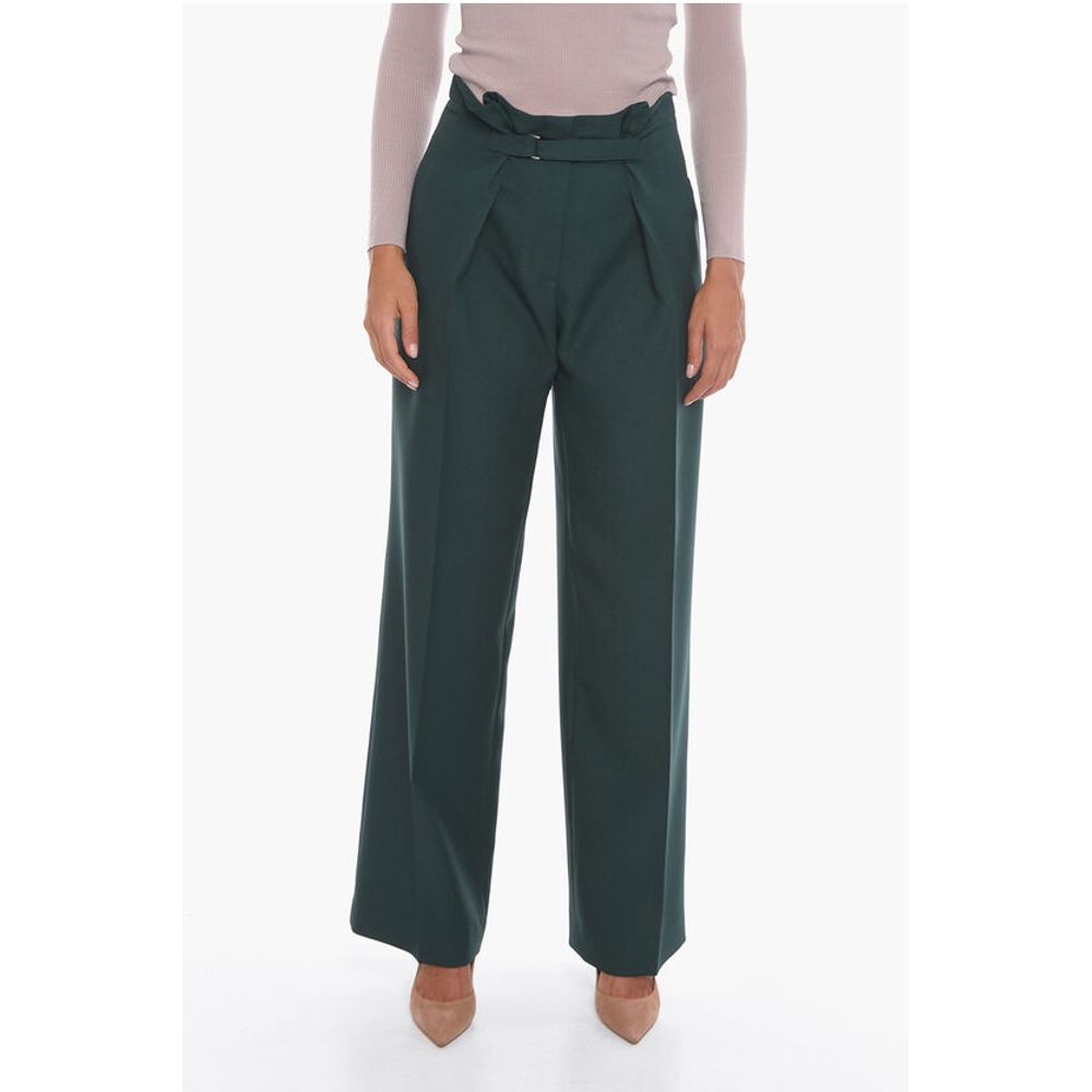 Wide-leg Trousers with Velcro Fastening