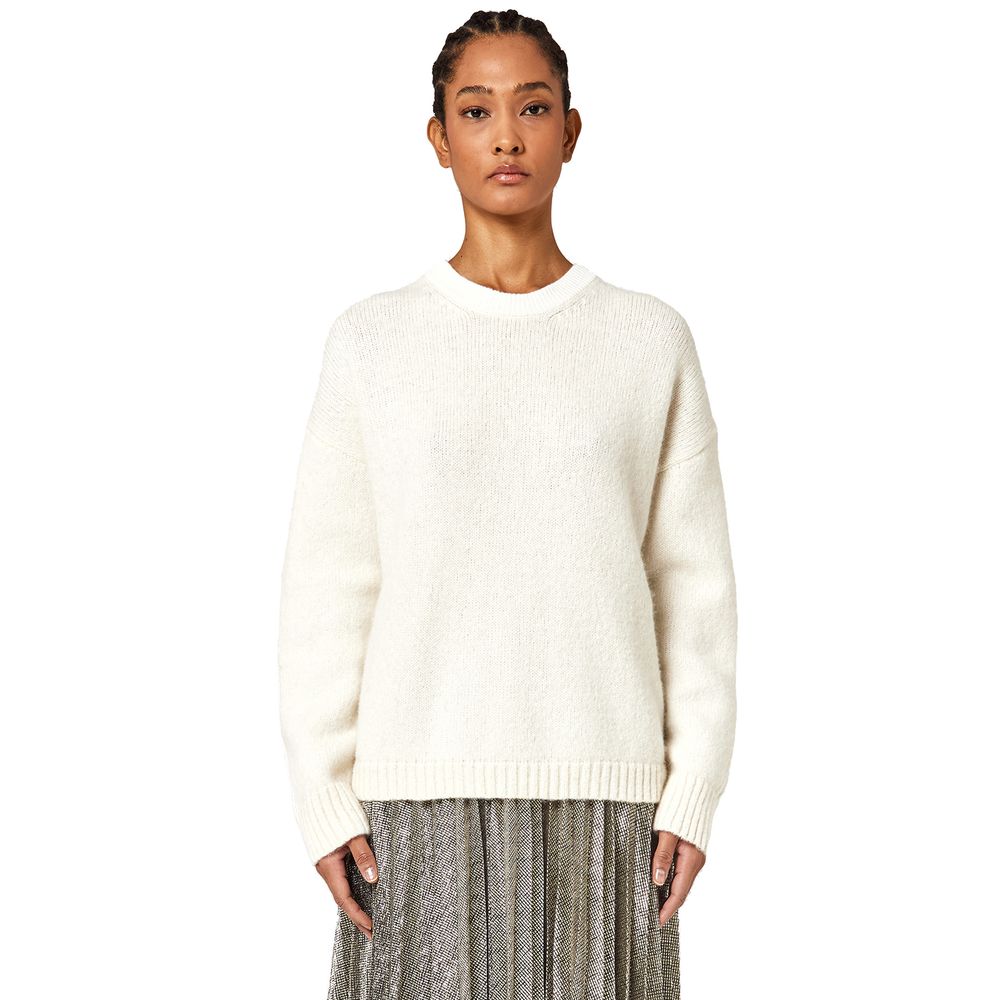 White Recycled Wool Women Sweater