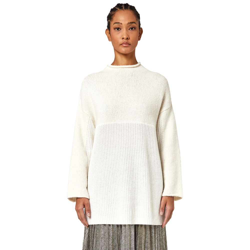 White Recycled Wool Women Sweater