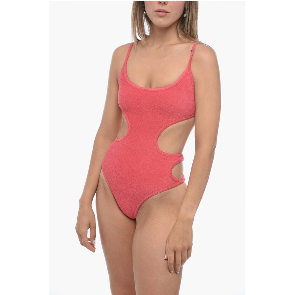 Terry One-Piece Swimsuit with Criss-Cross Straps on the Back