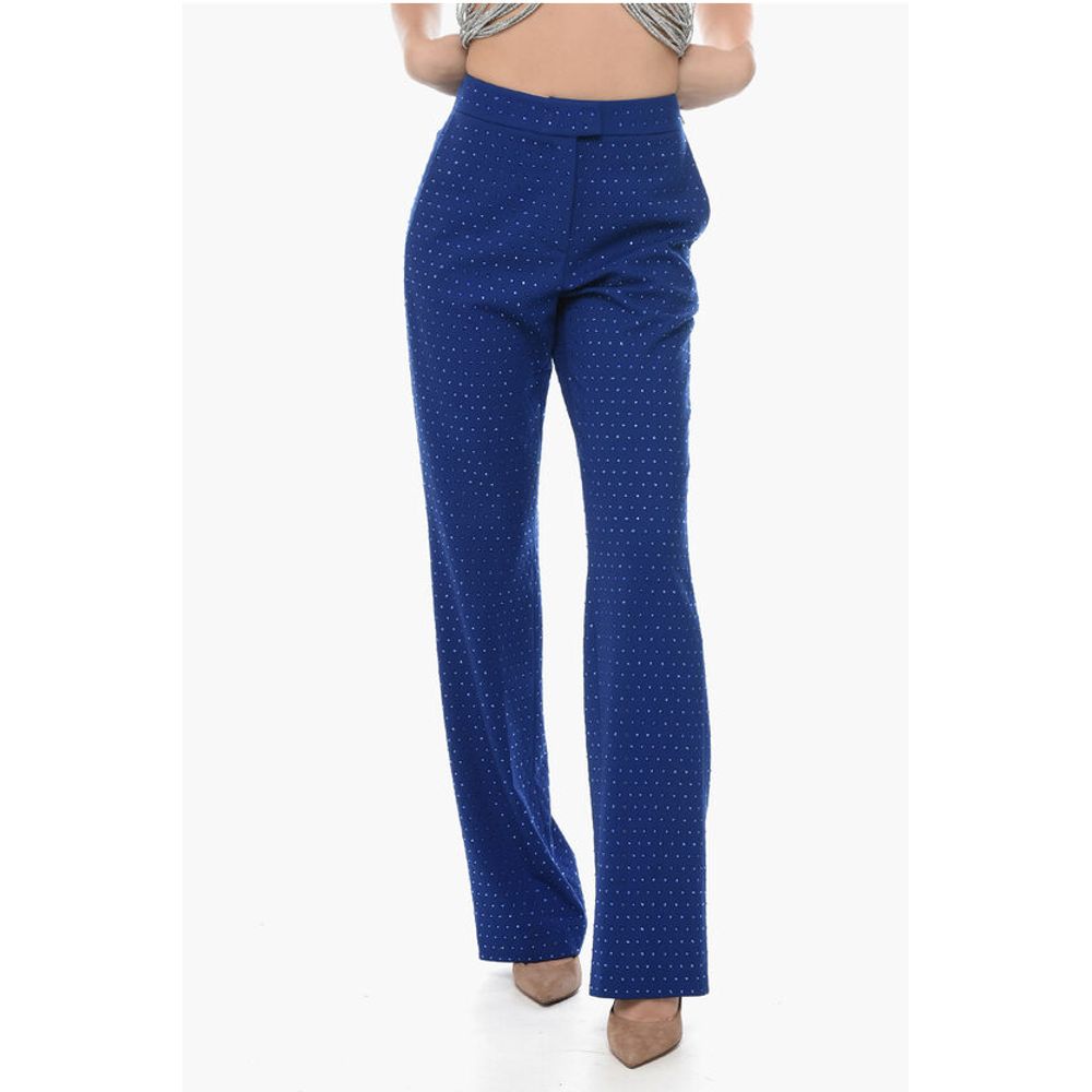Straight-Fit Pants with Swarovski Application