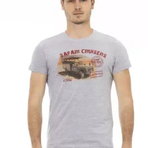 Gray Cotton Men T-Shirt