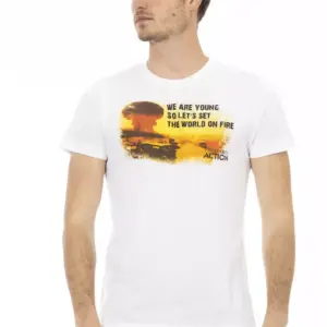 White Cotton Men T-Shirt